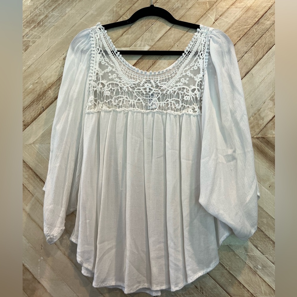 Forever 21 Balloon Sleeve Boho Blouse